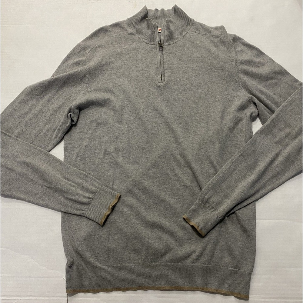 Agave Denim Shirt American Made Long Sleeve Zip Neck Shirt. Medium